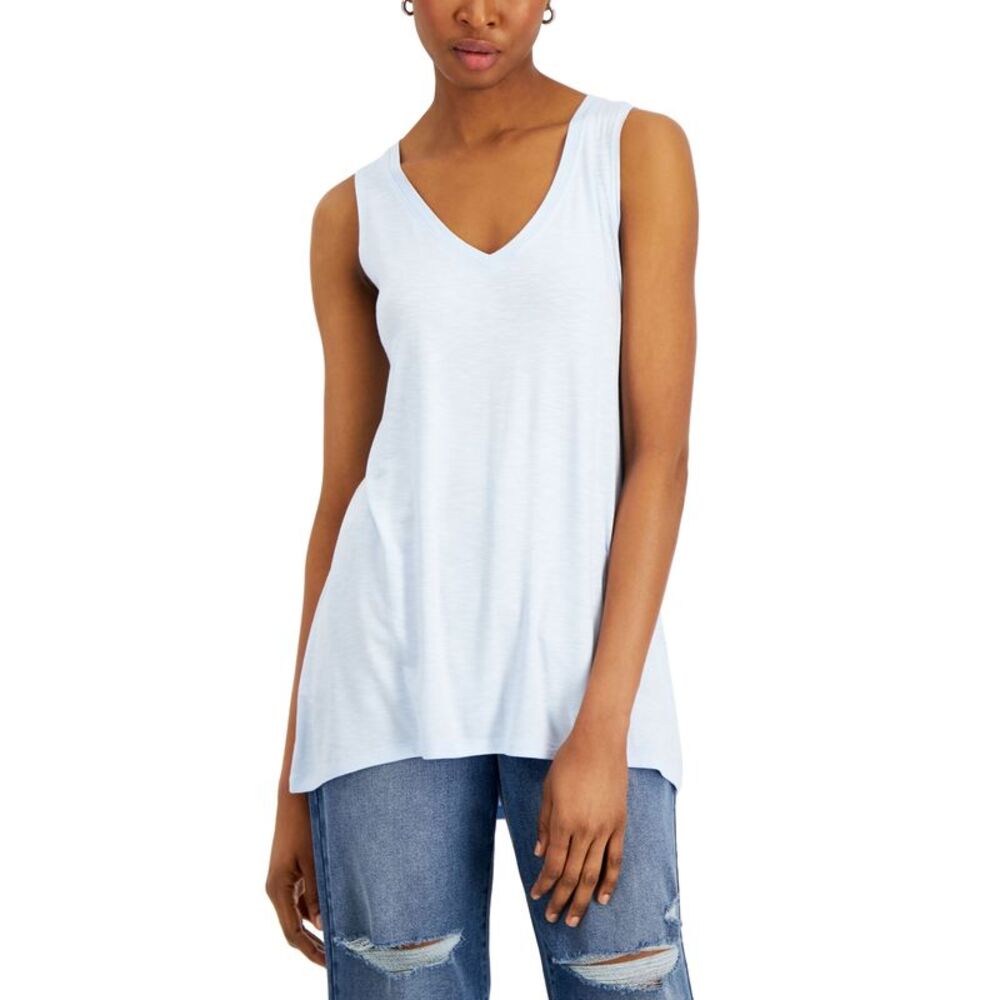 Style & Co Petite Solid Drapey Tank Top
